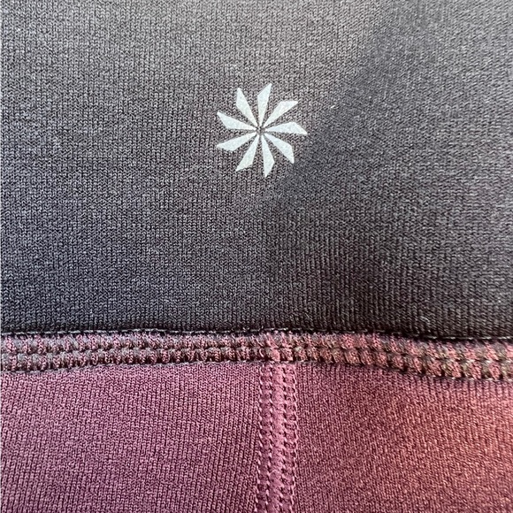 Athleta Fleece Leggings Burgundy Black Size XS Like New! - Picture 5 of 5